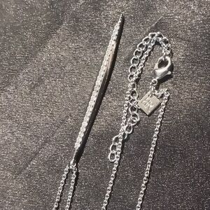 Banana Republic Silver Crystal Pendant Necklace.